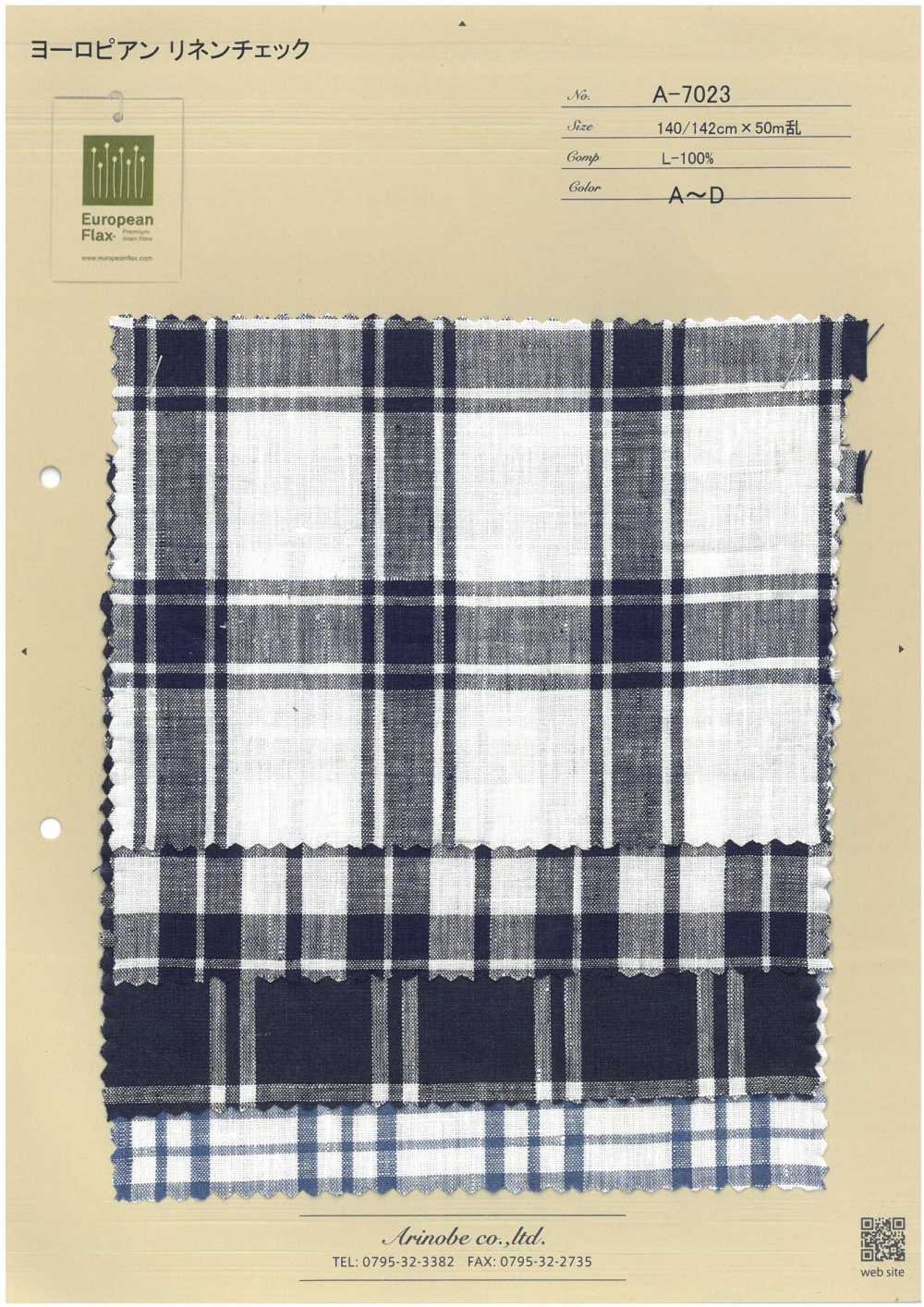 A-7023 European Linen Check[Textile / Fabric] ARINOBE CO., LTD.