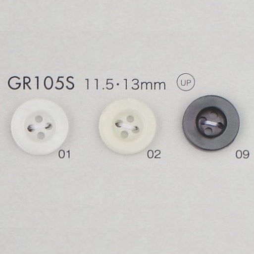 GR105S GRS Certified 25% Recycled PET Resin Button With Rim, 4 Holes DAIYA BUTTON