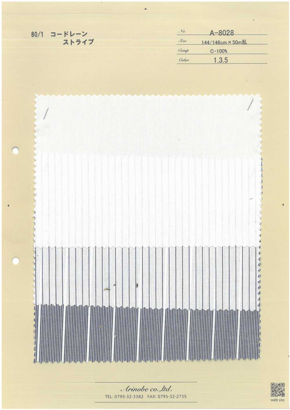 A-8028 80 Base Cordlane Stripe[Textile / Fabric] ARINOBE CO., LTD.