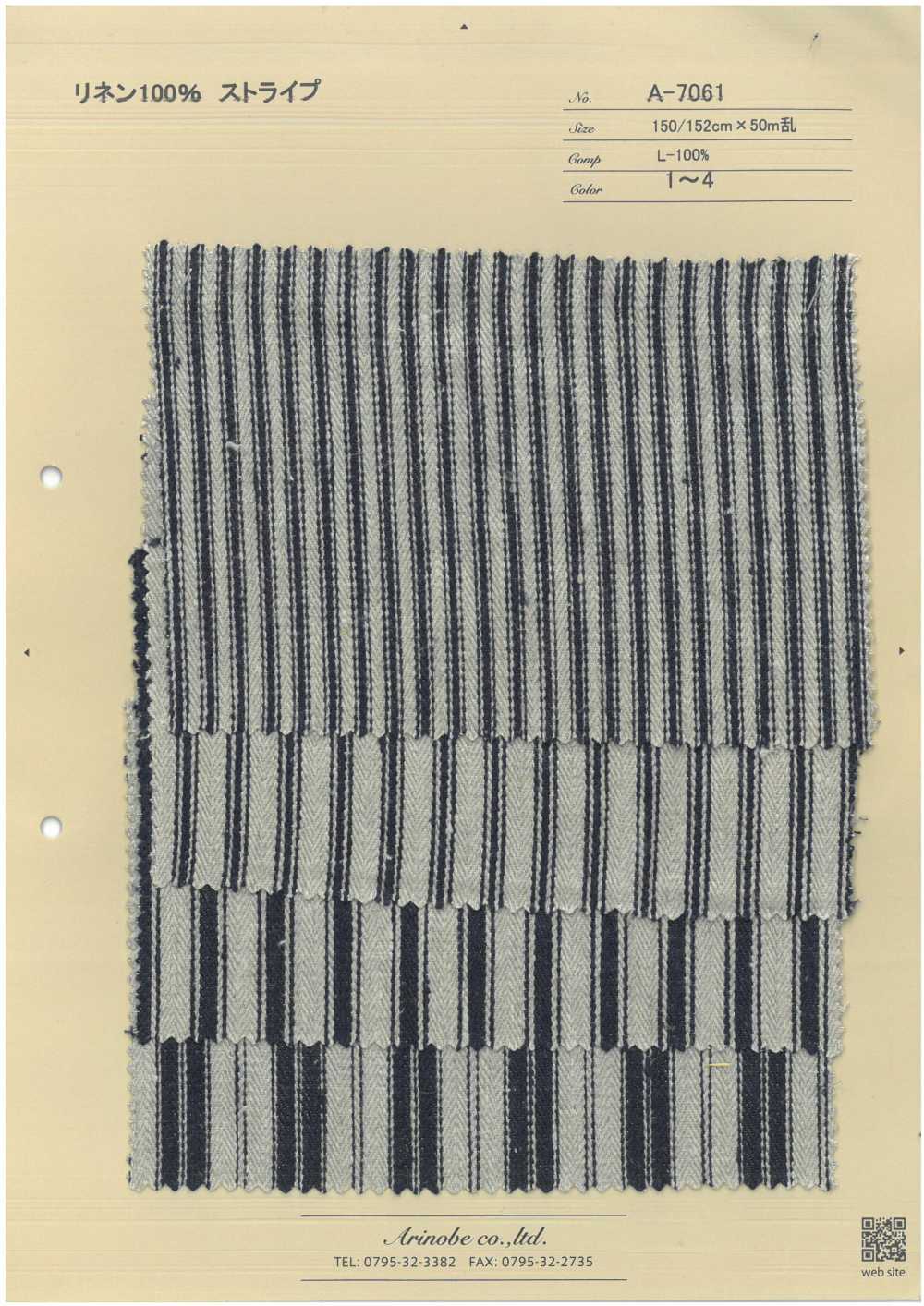 A-7061 100% Linen Stripes[Textile / Fabric] ARINOBE CO., LTD.