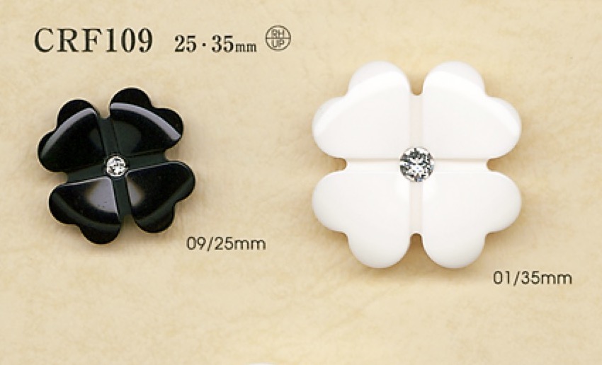 CRF109 Polyester Resin/rhinestone Buttons DAIYA BUTTON