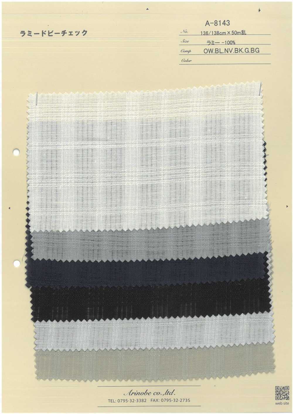 A-8143 Ramie Dobby Check[Textile / Fabric] ARINOBE