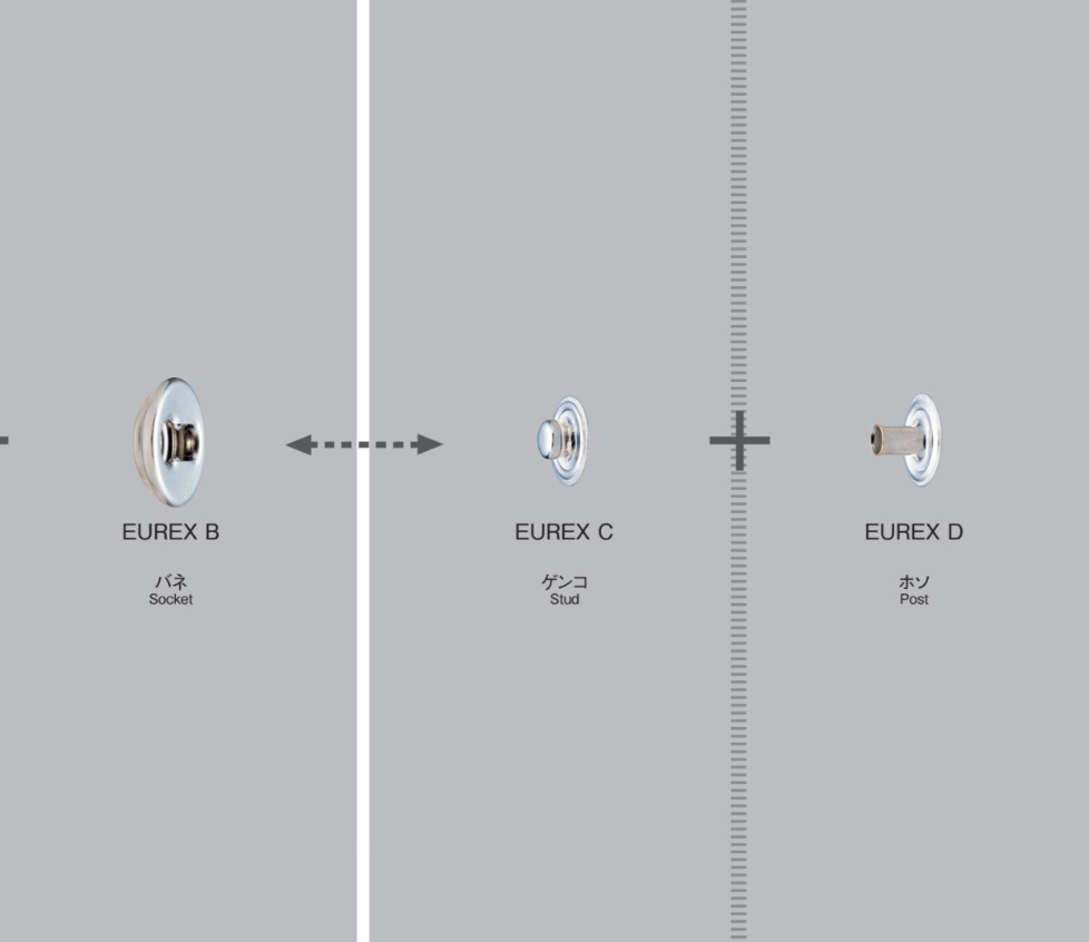 EUREX-B/C/D Eurex Slide Snap Button (Socket/stud/post Set)[Press Fastener/ Eyelet Washer] Morito