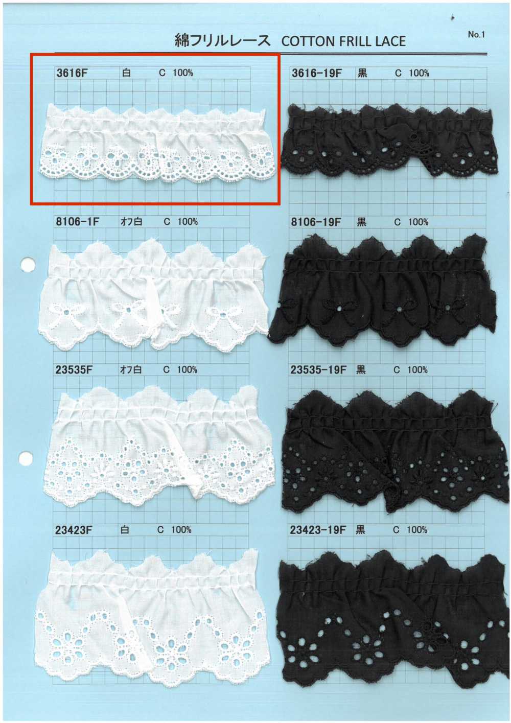 3616F Cotton Ruffle Lace Kyowa Lace