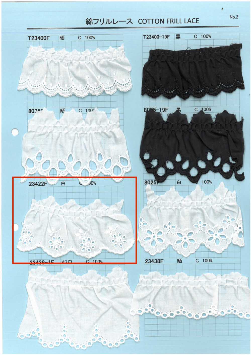 23422F Cotton Ruffle Lace Kyowa Lace