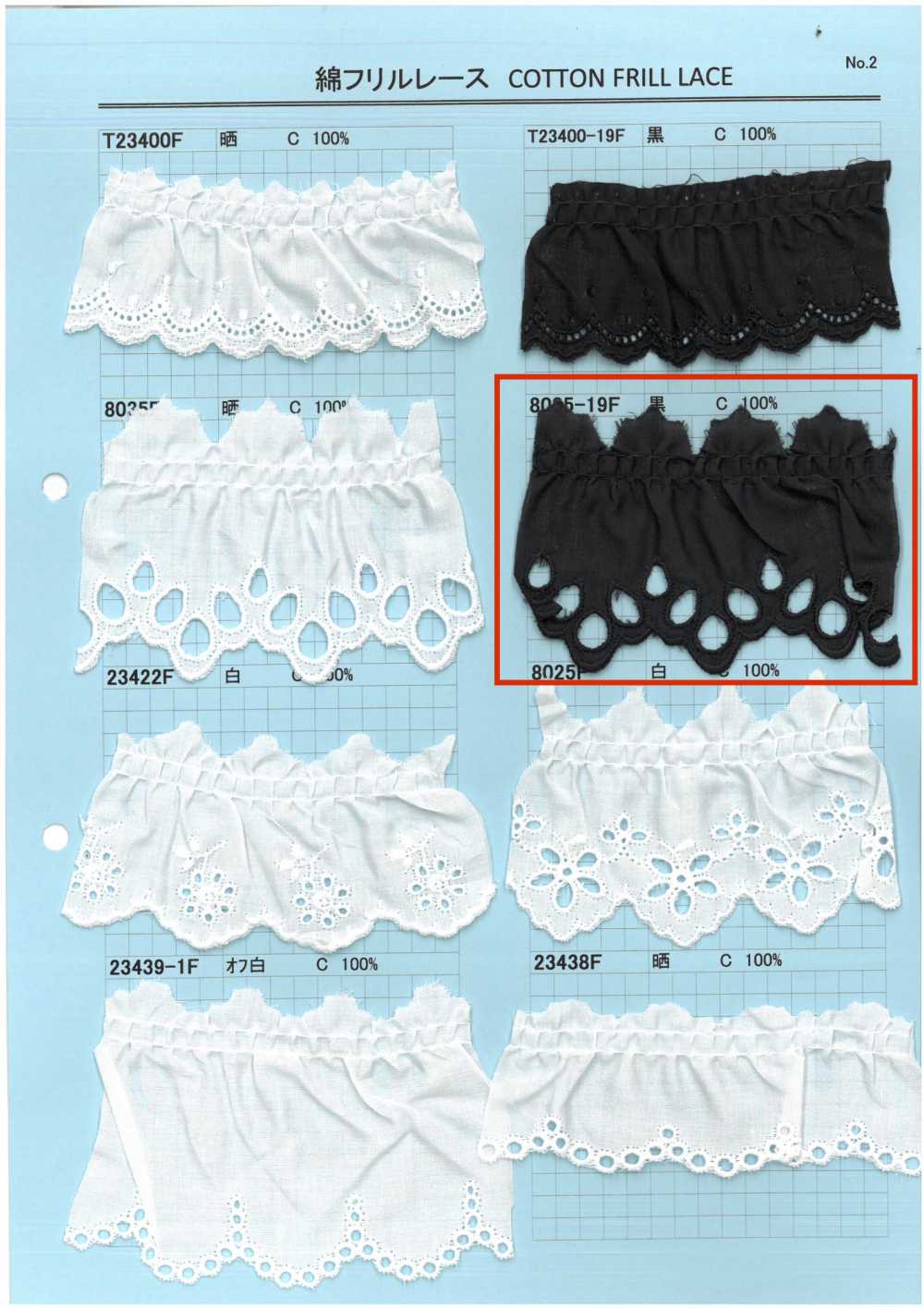 8035-19F Cotton Ruffle Lace Kyowa Lace