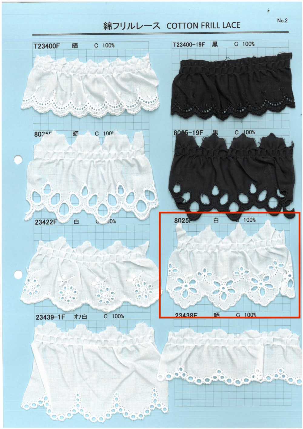 8025F Cotton Ruffle Lace Kyowa Lace