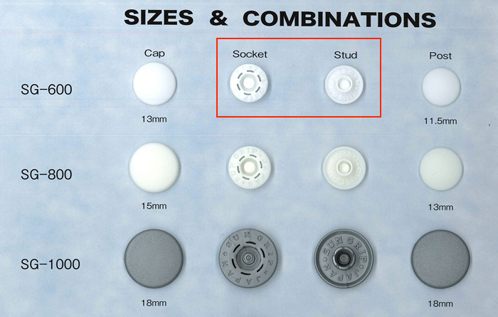 SG-600-B/C Sungrip SG600 Spring/ Stud Set[Press Fastener/ Eyelet Washer] Sun Grip