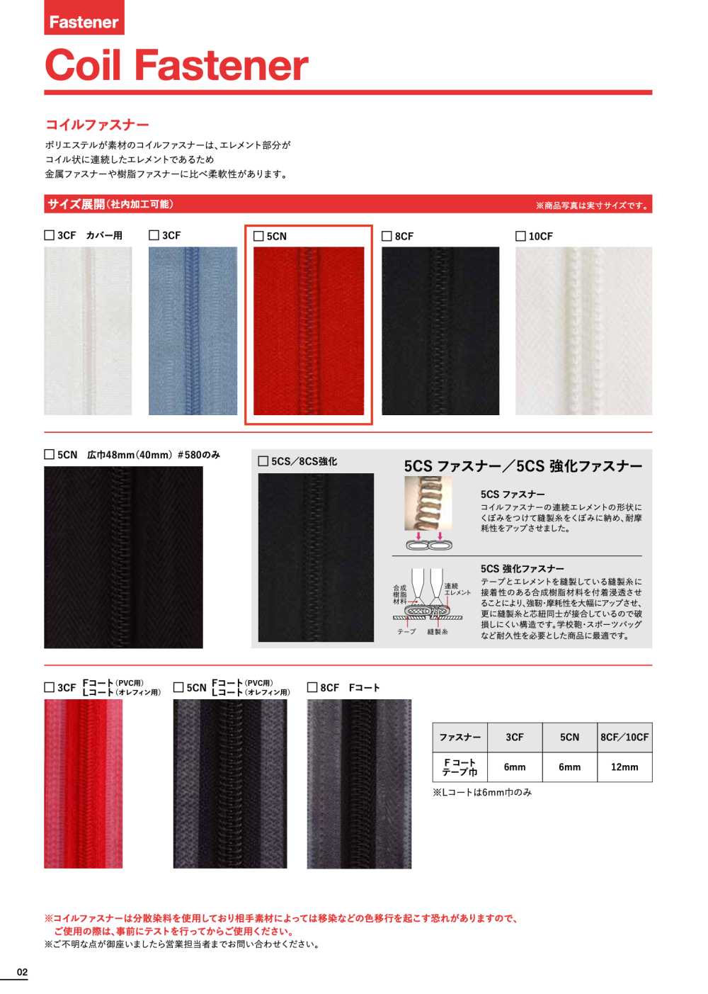 5-CN-C Coil Zipper Size 5 Closed End