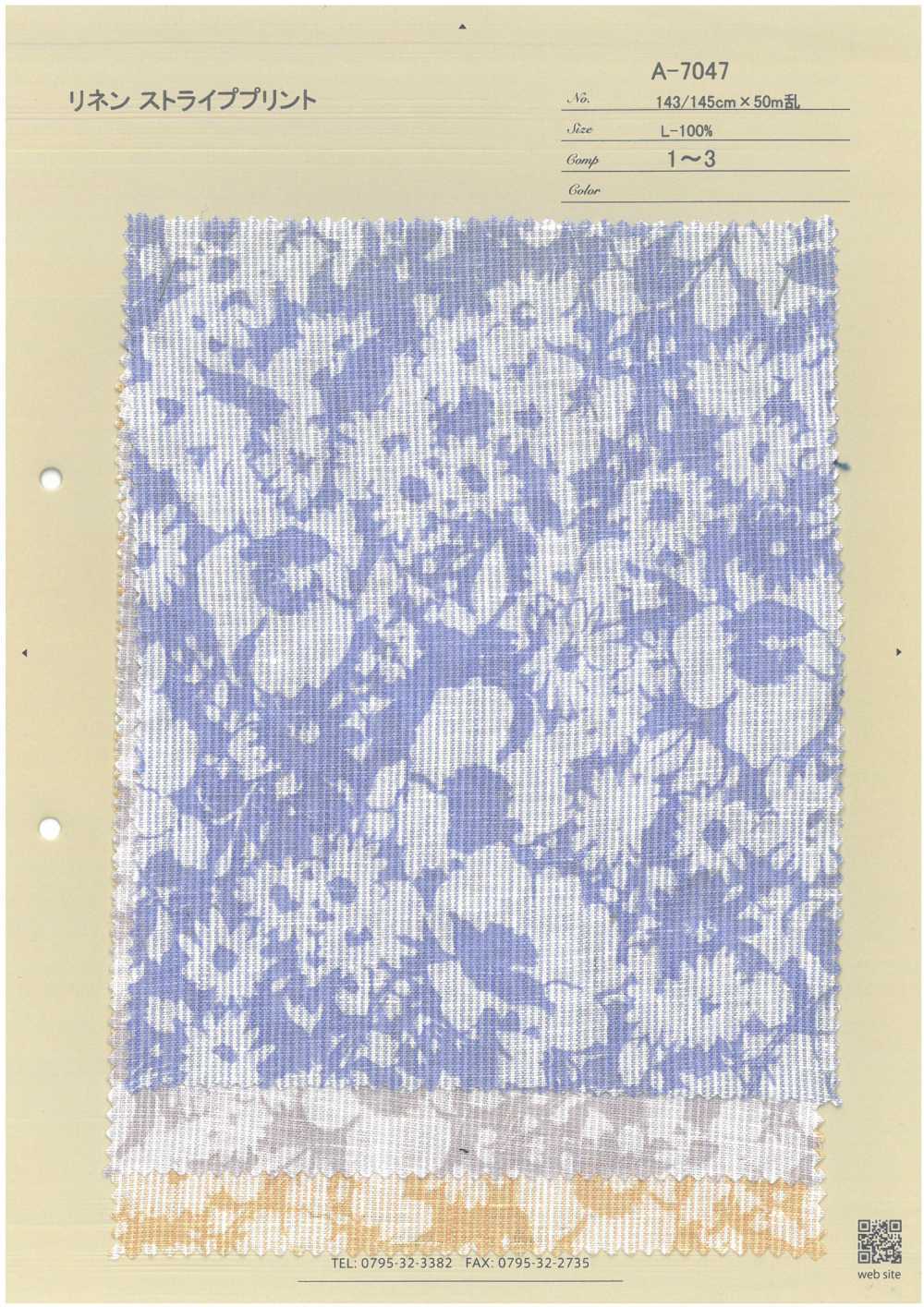 A-7047 Linen Stripe Print[Textile / Fabric] ARINOBE