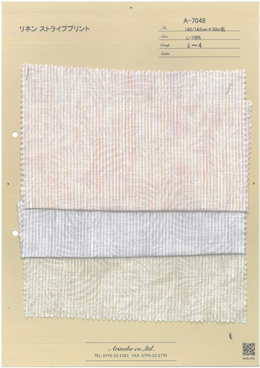 A-7048 Linen Stripe Print[Textile / Fabric] ARINOBE