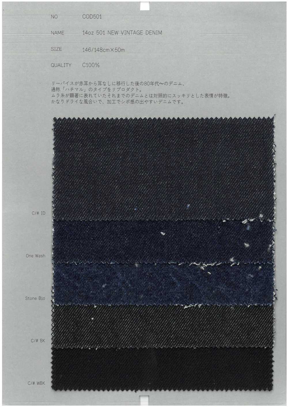 COD501 14oz 501 New Vintage Denim[Textile / Fabric] COLLECT