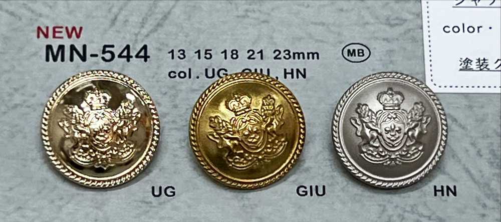 MN-544 Emblem Metal Button Back Foot Edged DAIYA BUTTON(DAIYA BUTTON)