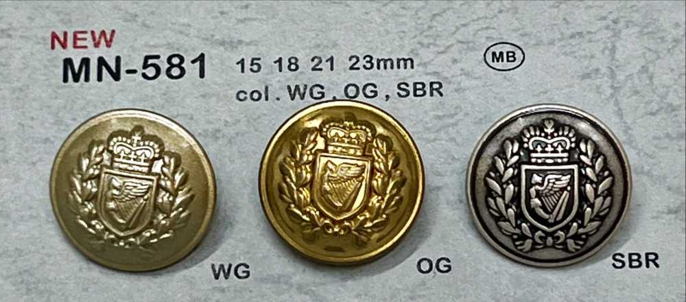 MN-581 Emblem Metal Button Back Foot Edged DAIYA BUTTON(DAIYA BUTTON)