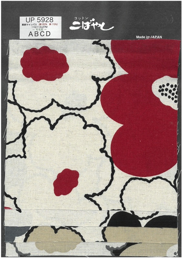 UP5928 Linen Linen Canvas Peach Flower Print[Textile / Fabric] Cotton Kobayashi