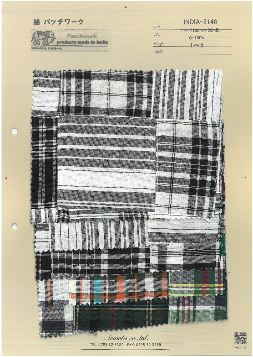 INDIA-2146 Cotton Patchwork[Textile / Fabric] ARINOBE