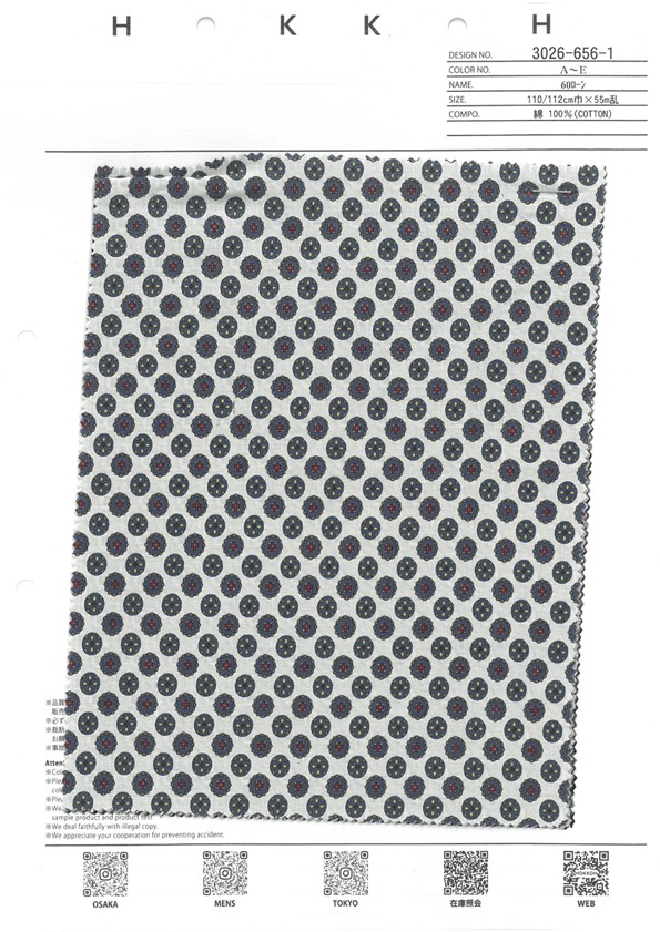 3026-656-1 60 Lawn Komon[Textile / Fabric] HOKKOH