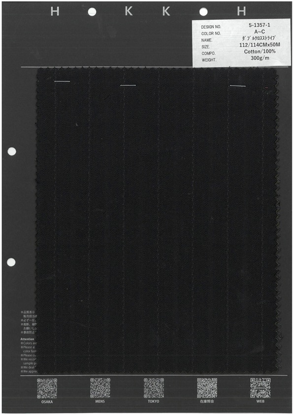 5-1357-1 Double Cross Stripe[Textile / Fabric] HOKKOH