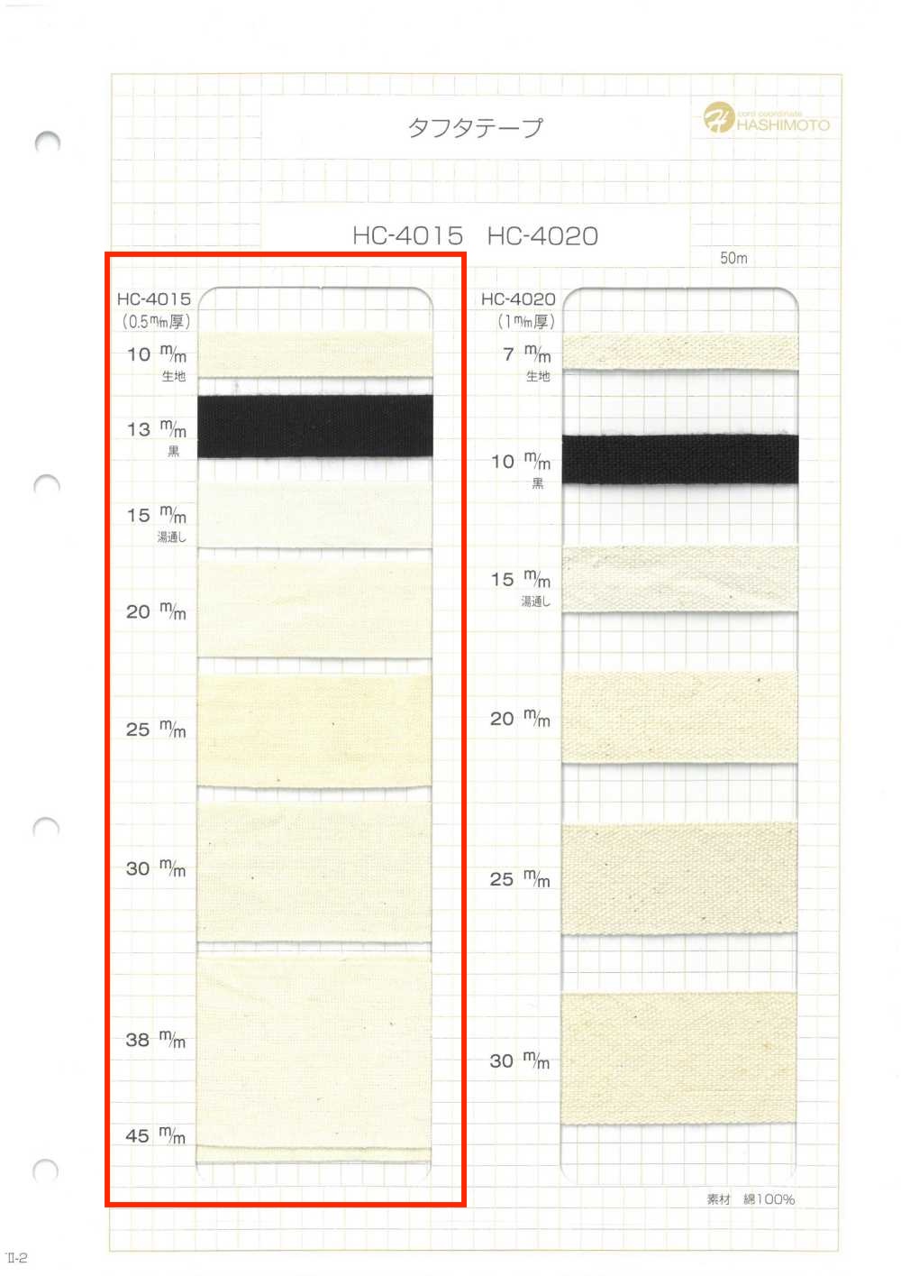 HC-4015 0.5mm Thick Cotton Taffeta Tape[Ribbon Tape Cord] No Name