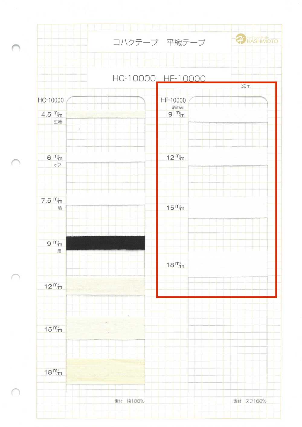HF-10000 Plain Woven Tape[Ribbon Tape Cord] No Name