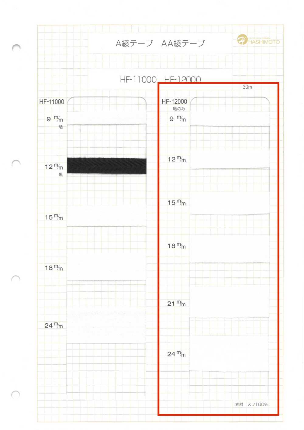 HF-12000 AA Twill Tape[Ribbon Tape Cord] No Name