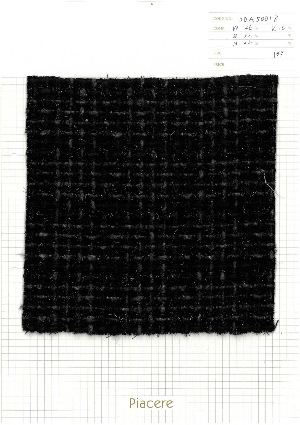 20A5001R W/Si Roving Tweed[Textile / Fabric] Piacere