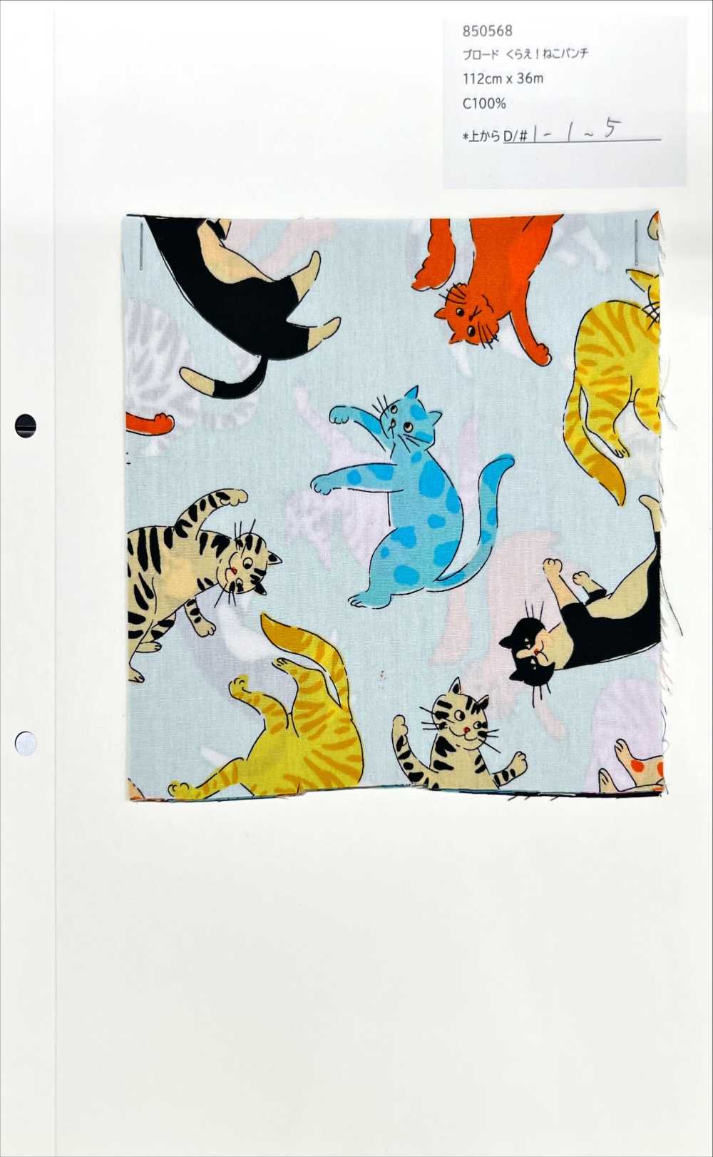 850568 Take That Broadcloth! Cat Punch[Textile / Fabric] VANCET