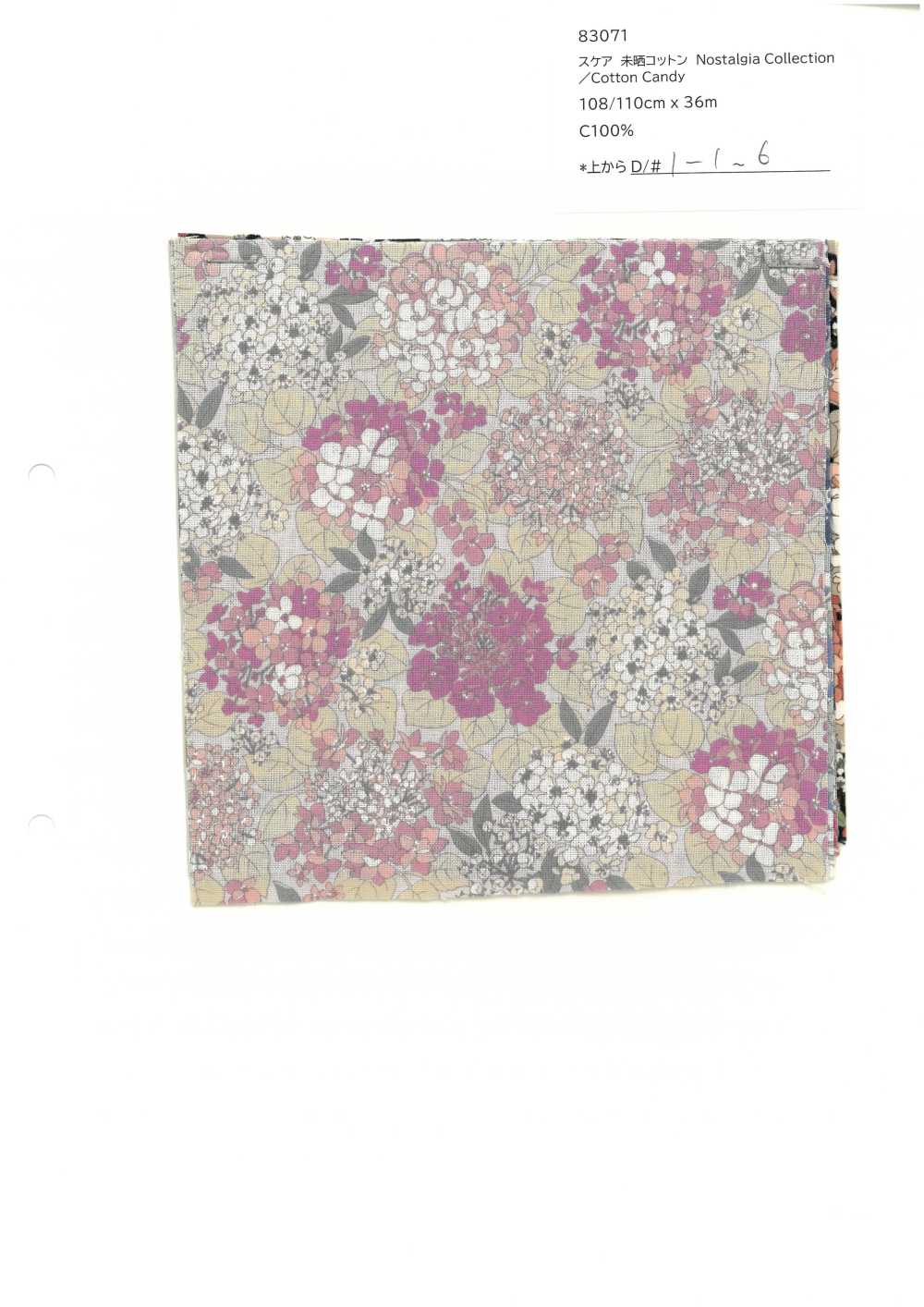 83071 SEVENBERRY® Lawn Unbleached Cotton Nostalgia Collection / Cotton Candy[Textile / Fabric] VANCET