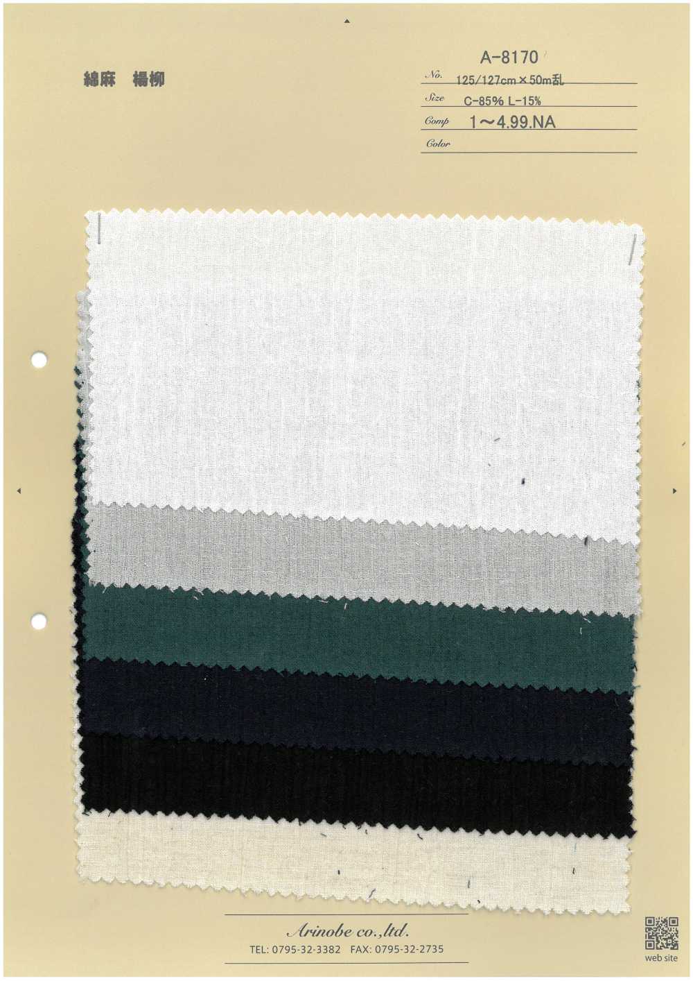 A-8170 Linen Yoryu (Wrinkle Crepe)[Textile / Fabric] ARINOBE