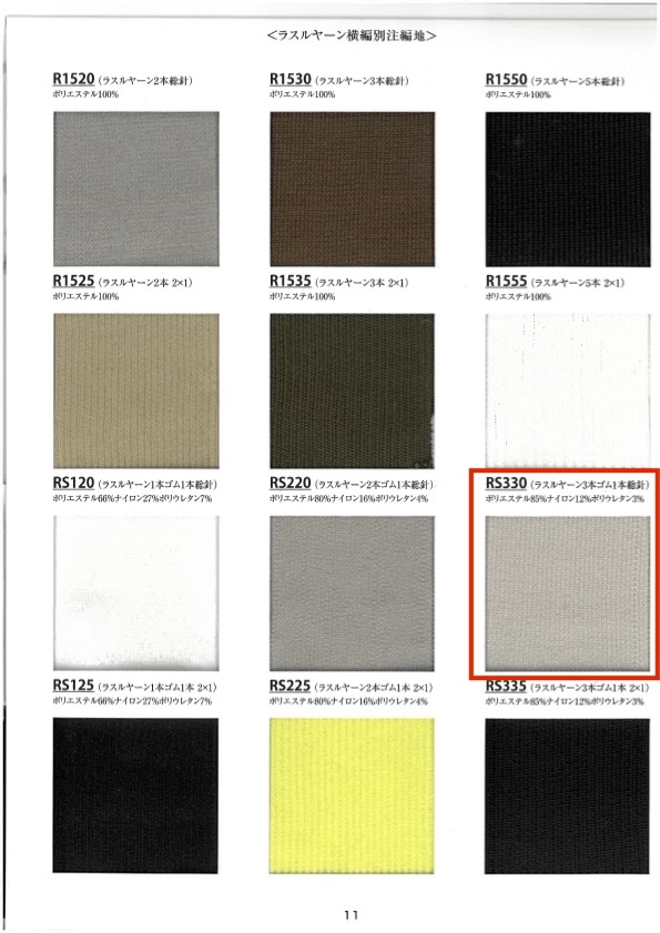 RS330 Rib Knit Yarn, 3 Elastic Band, 1 Needle, 60cm Wide TAKENAKA CORPORATION