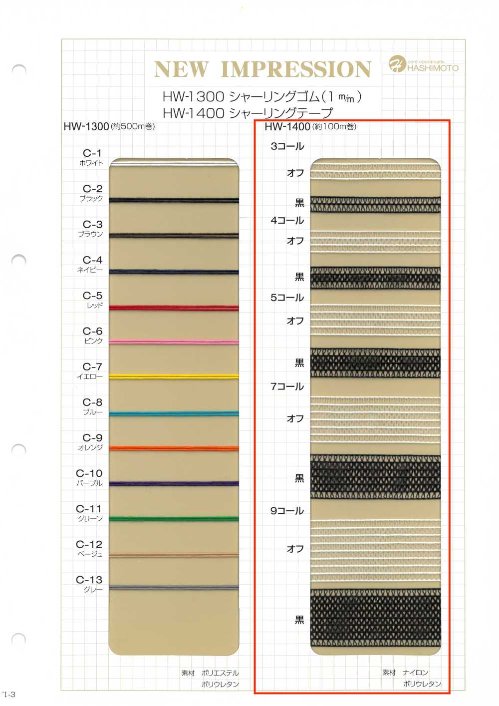 HW-1400 Shirring Tape[Elastic Band] No Name