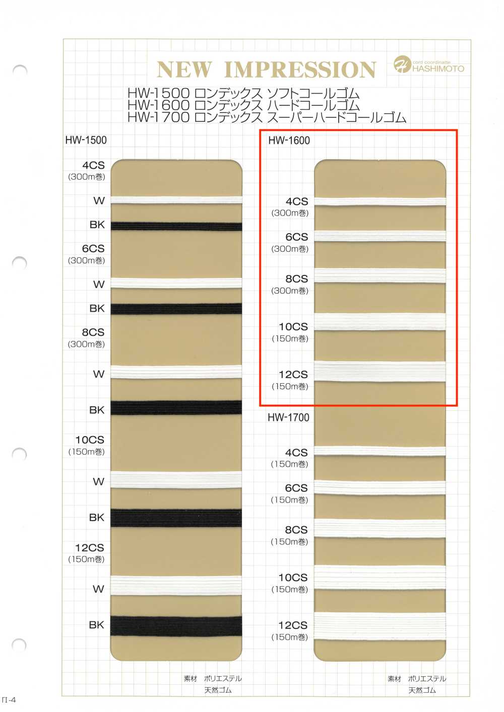 HW-1600 Rondex Hard Braided Elastic[Elastic Band] No Name