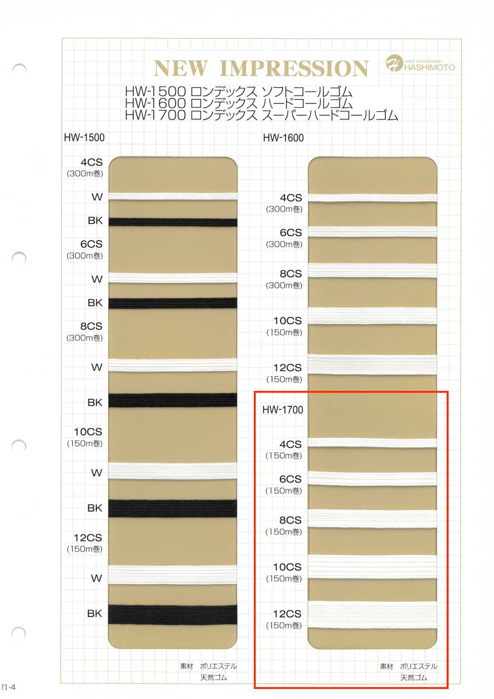 HW-1700 Rondex Super Hard Braided Elastic[Elastic Band] No Name