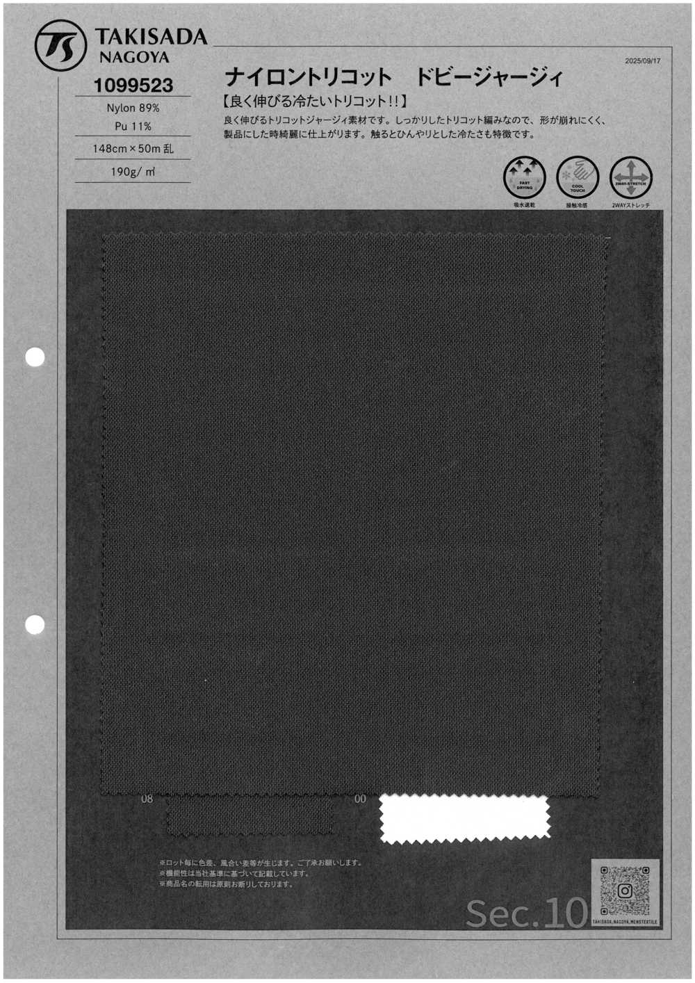 1099523 Nylon Tricot Dobby Jersey[Textile / Fabric] TAKISADA NAGOYA