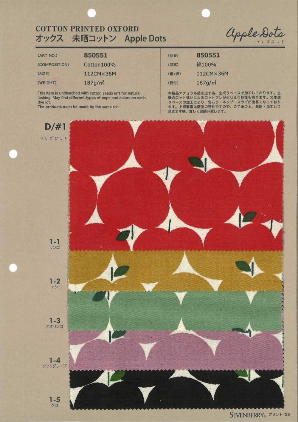 850551 Unbleached Oxford Cotton Apple Dots[Textile / Fabric] VANCET