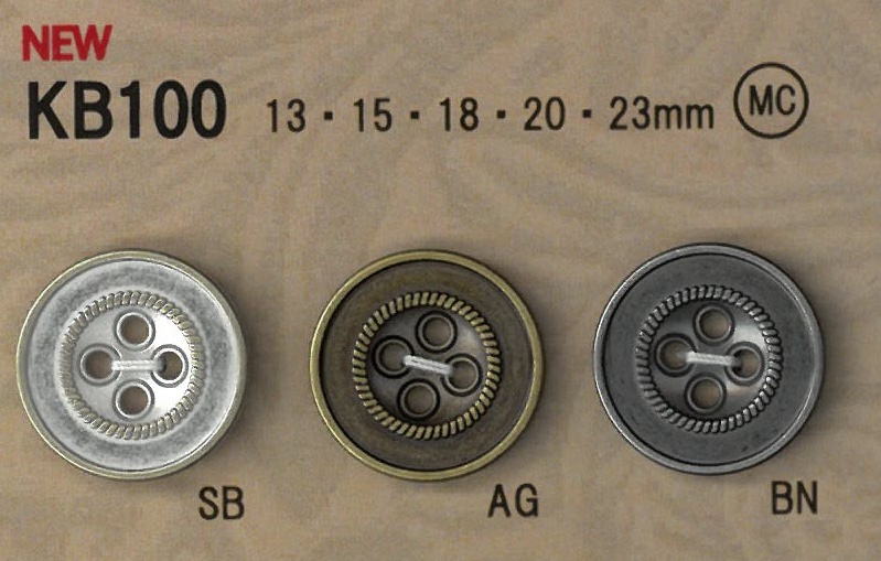 KB100 Vintage-style Metal Buttons With A Border. DAIYA BUTTON(DAIYA BUTTON)
