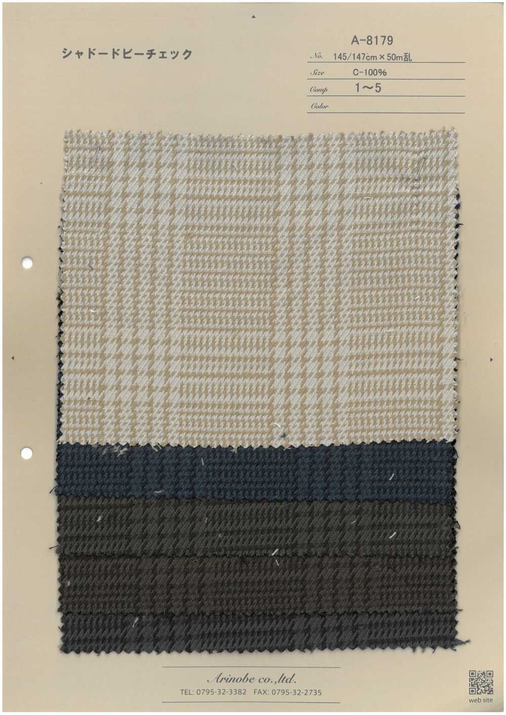 A-8179 Shadow Dobby Check[Textile / Fabric] ARINOBE
