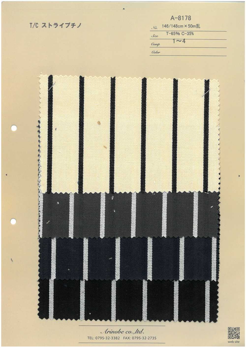 A-8178 T/C Stripe Chinos[Textile / Fabric] ARINOBE