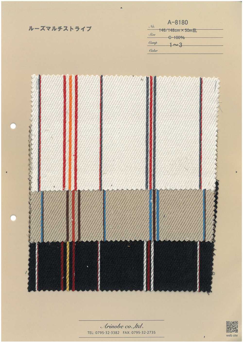 A-8180 Loose Multi-Stripe[Textile / Fabric] ARINOBE
