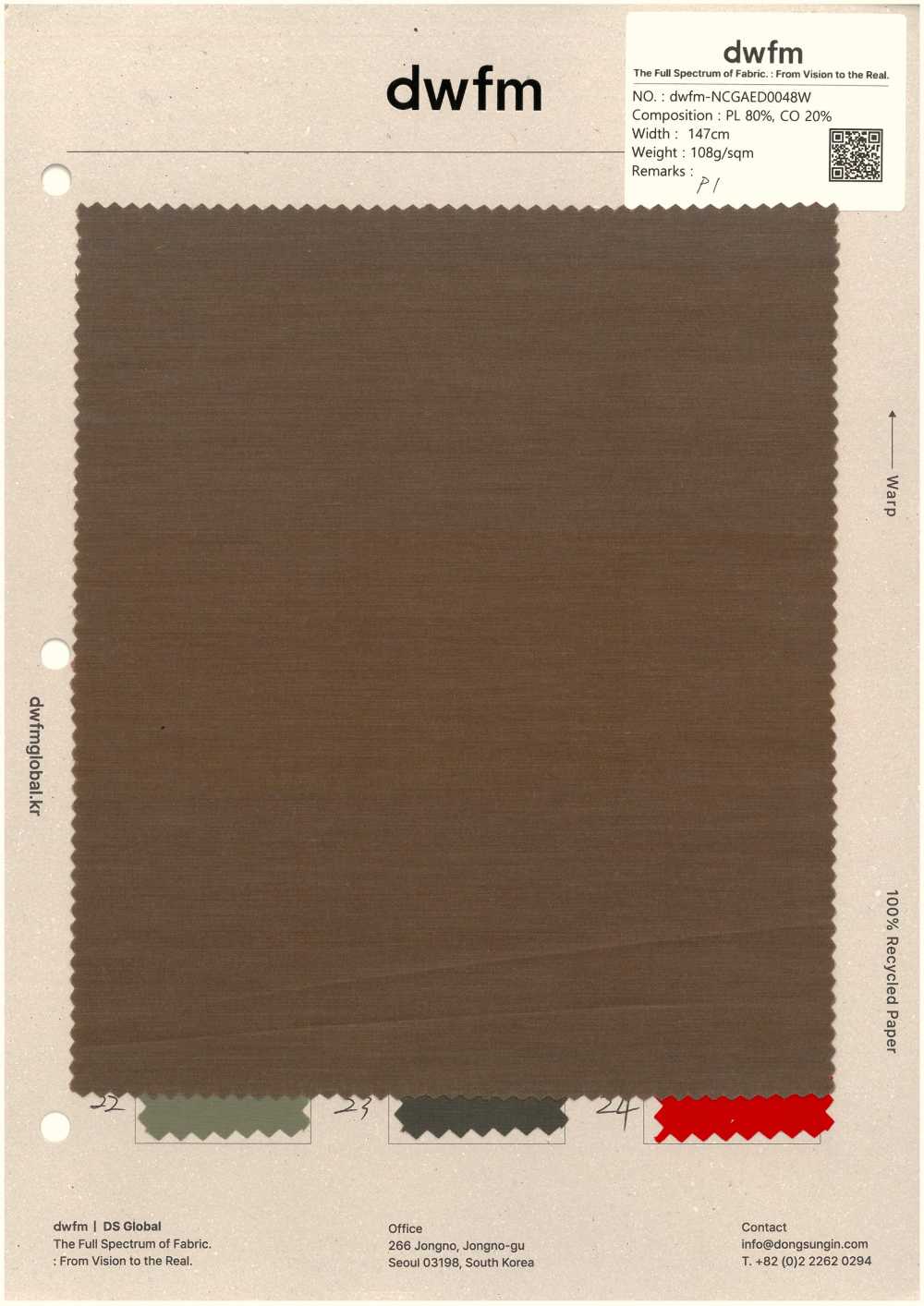 DWFM-NCGAED0048W Wrinkle-Free High Count Broadcloth[Textile / Fabric]