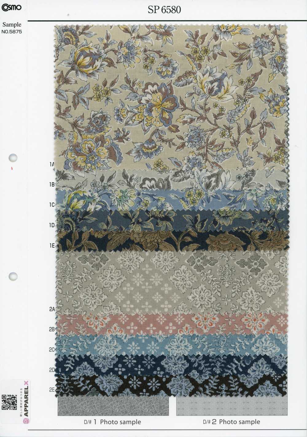 SP6580 Overdyed Flower Print Loomstate (Roll)[Textile / Fabric] COSMO TEXTILE