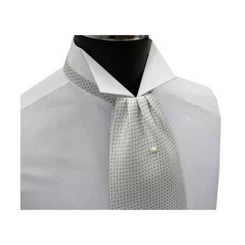 FAS-902 Ascot Tie Gray Dot On White[Formal Accessories] Yamamoto(EXCY)