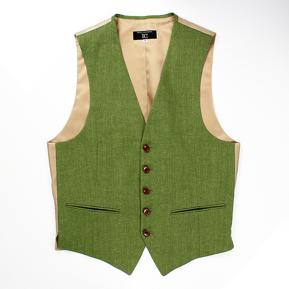 HLV-03 HARISSONS Linen Vest Green[Formal Accessories] Yamamoto(EXCY)