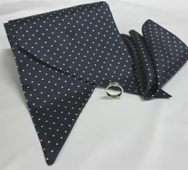 MS-301 Scarf Tie And Handkerchief Set, Navy, Polka Dot Pattern[Formal Accessories] Yamamoto(EXCY)