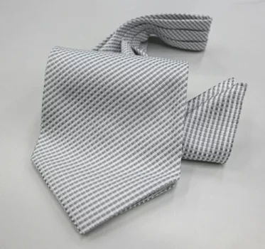 MS-403 Hand-tied Ascot Tie And Handkerchief Set, Light Grey[Formal Accessories] Yamamoto(EXCY)