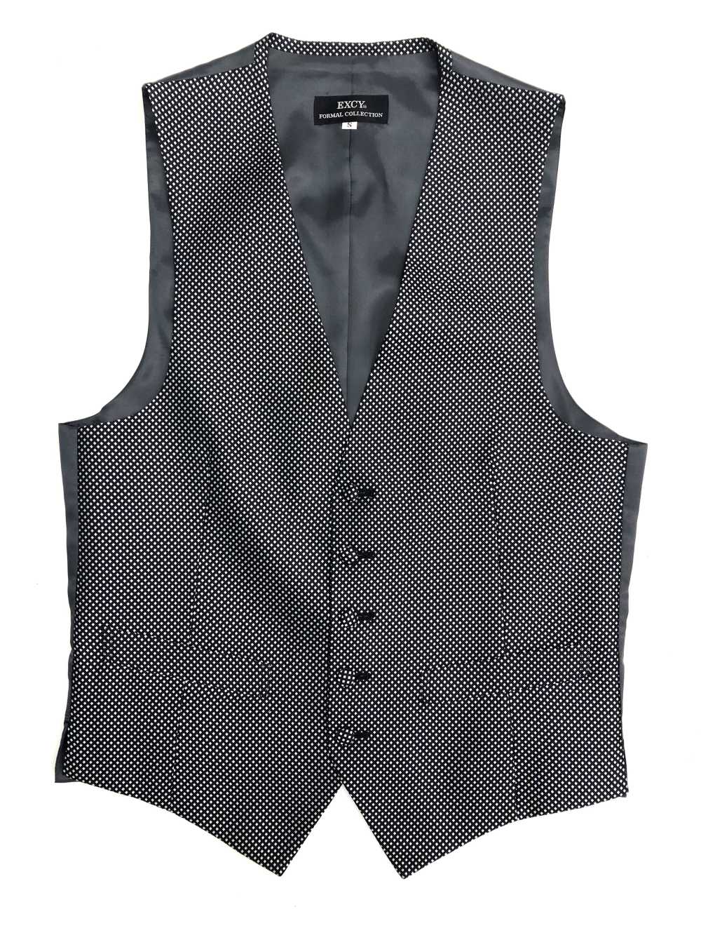 V-153N Formal Vest In Silk, Jacquard And Checked Navy[Formal Accessories] Yamamoto(EXCY)