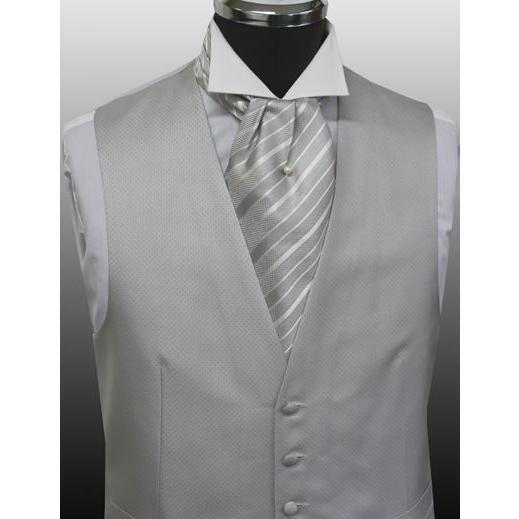 V-990 Formal Vest In Silk Jacquard Silver Grey[Formal Accessories] Yamamoto(EXCY)