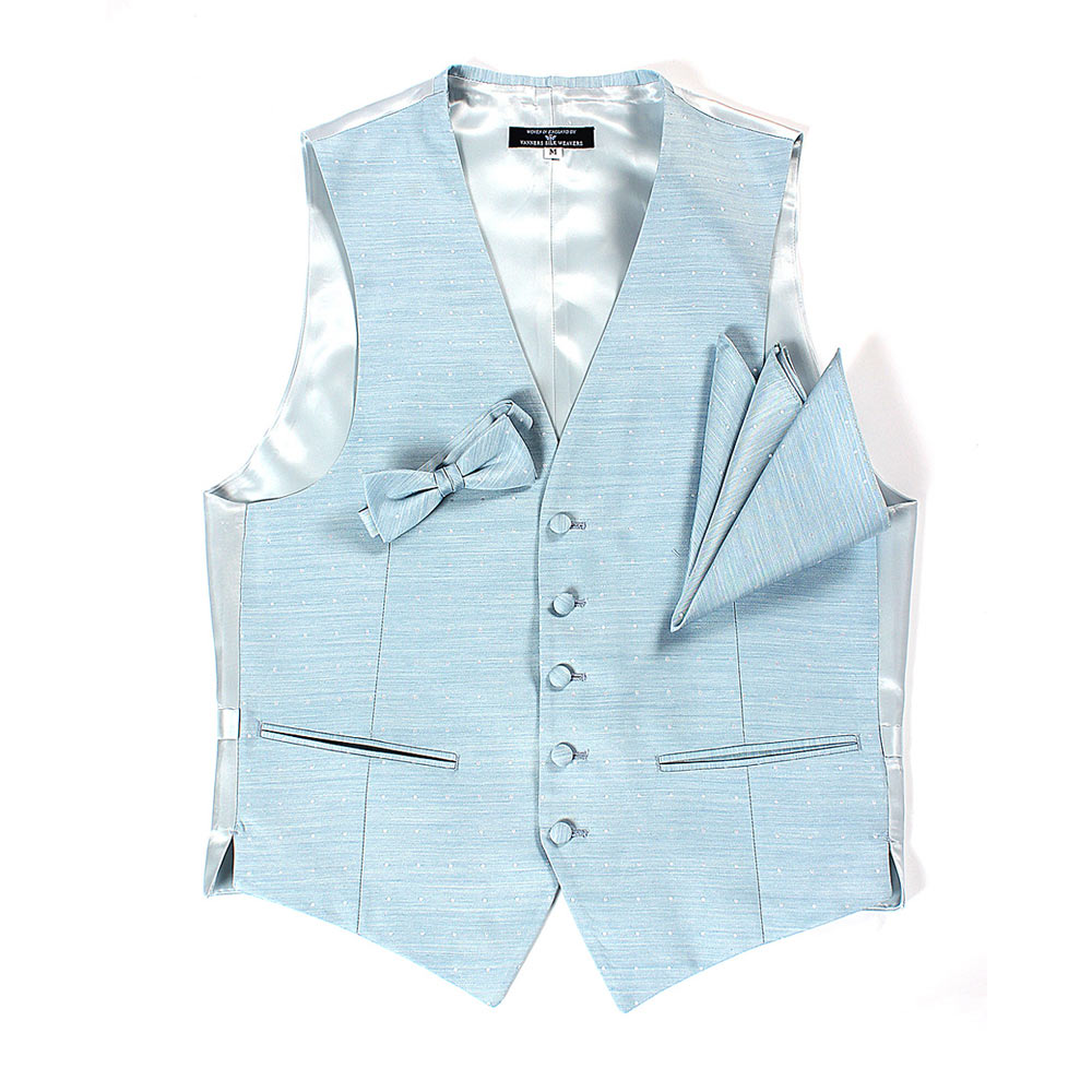 VANNERS-V-30 Vest Made From VANNERS Textile, Polka Dot Pattern, Denim-like Jacquard, Ice Blue[Formal Accessories] Yamamoto(EXCY)