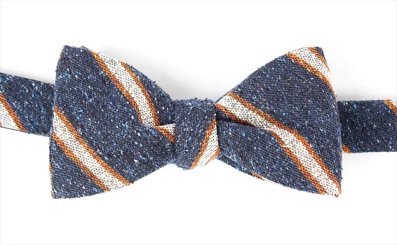 VMT-25 VANNERS Nep Silk Regimental Hand-Tied Bow Tie, Navy[Formal Accessories] Yamamoto(EXCY)