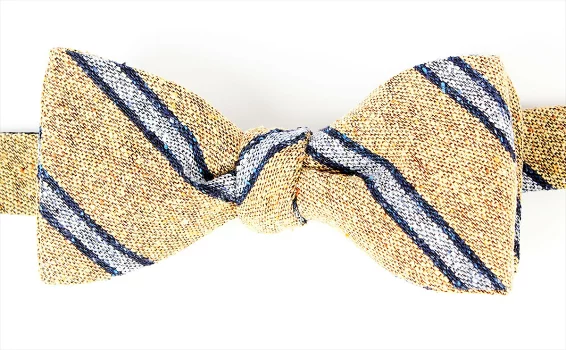 VMT-27 VANNERS Nep Silk Regimental Hand-Tied Bow Tie, Yellow[Formal Accessories] Yamamoto(EXCY)